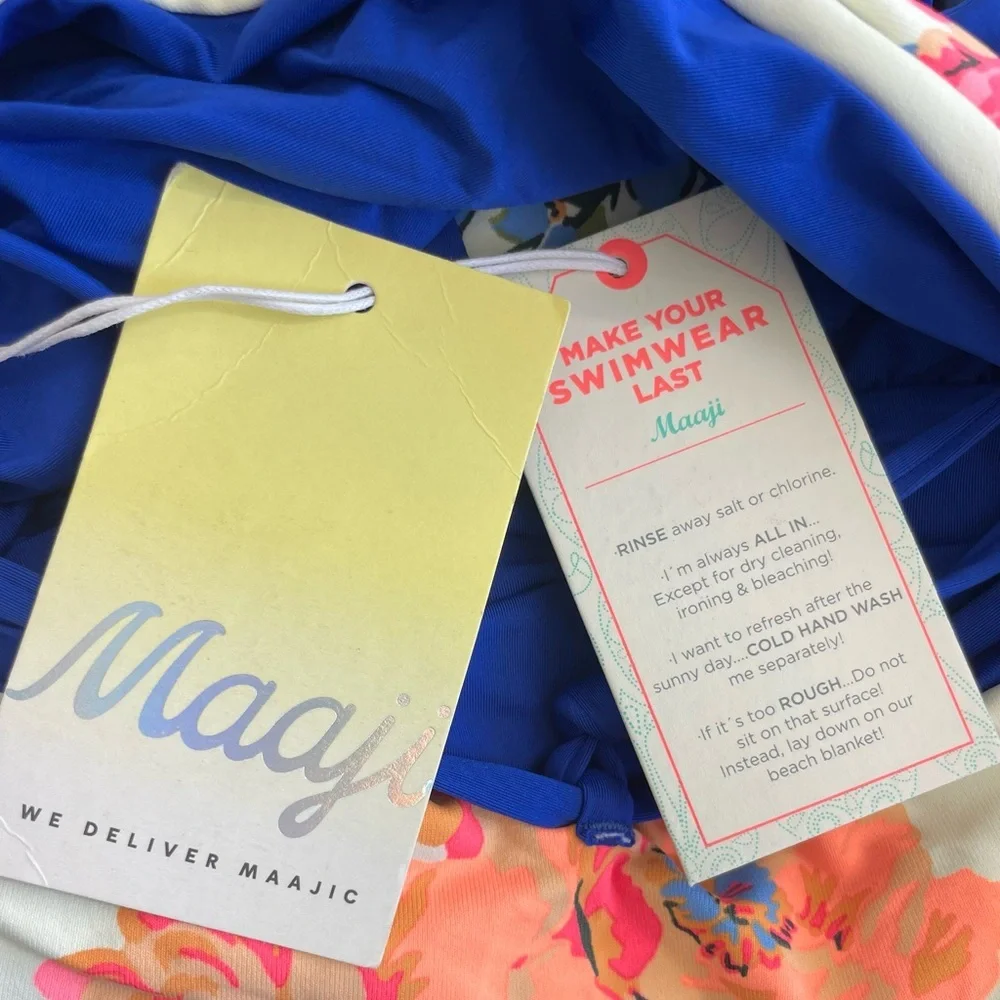 Maaji Safari One Piece Reversible Plunge Swimsuit Size L NWT